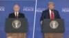 Putin y Trump en la conferencia de prensa que puso fin a la Cumbre de Alaska 2025.